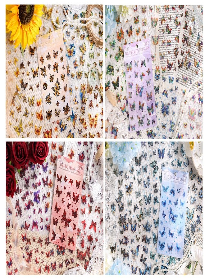 SAMVARDHAN Aesthetic Butterfly Sticker Set - 60 Sheets Decorative Stickers for Journaling, Scrapbooking, Crafts & DIY Projects, Pack of 6 - Image 2